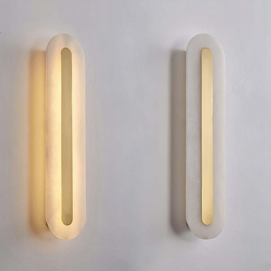 Zymera Alabaster Wall Sconce with Brass Accent Light