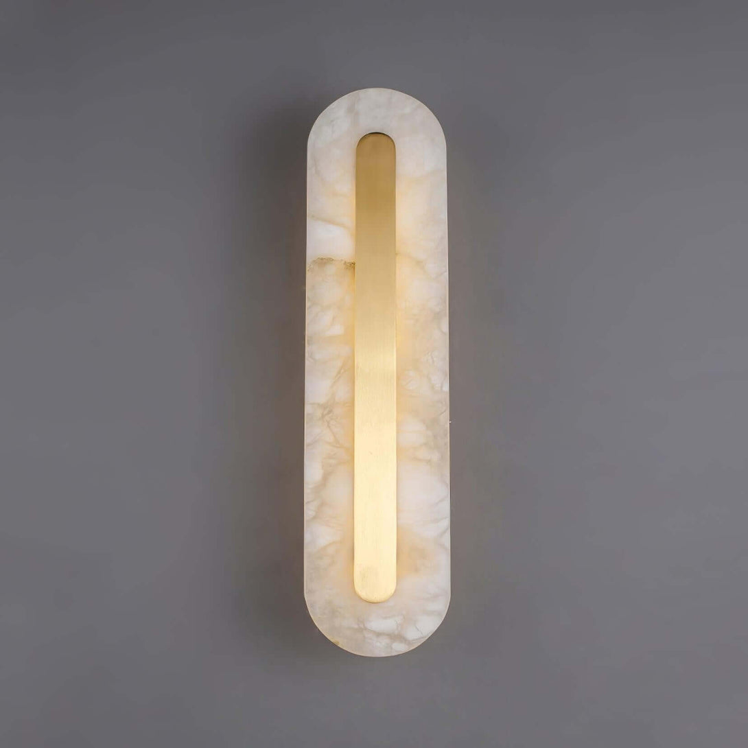Zymera Alabaster Wall Sconce with Brass Accent Light