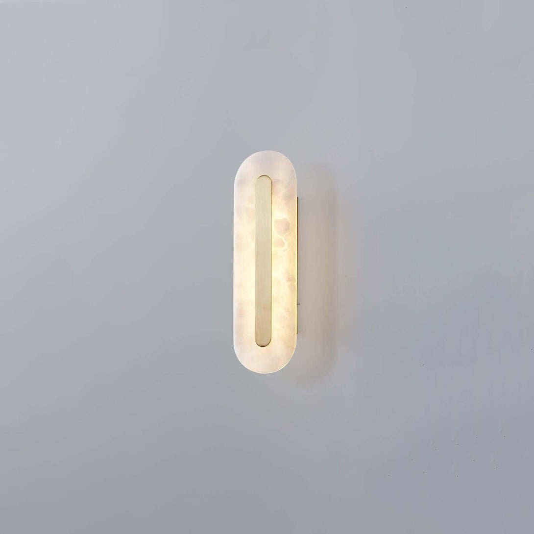 Zymera Alabaster Wall Sconce with Brass Accent Light