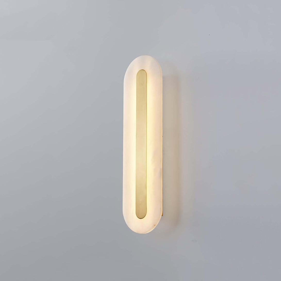 Zymera Alabaster Wall Sconce with Brass Accent Light