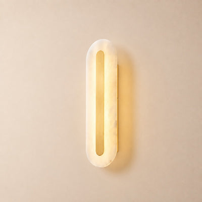 Zymera Alabaster Wall Sconce with Brass Accent Light | Rossolighting