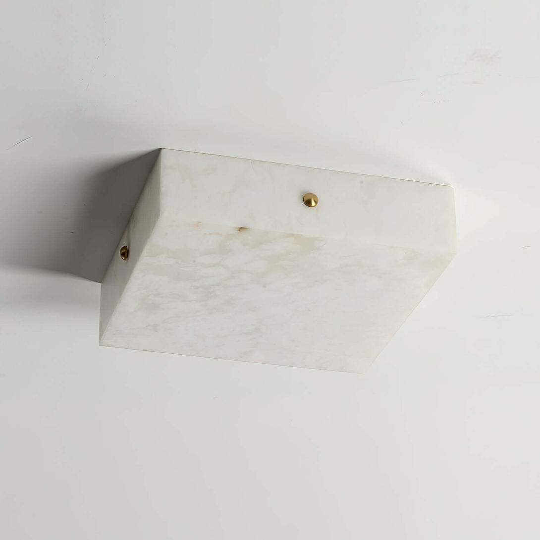 Zymero alabaster flush mount ceiling light, modern square design, ideal for contemporary home décor.