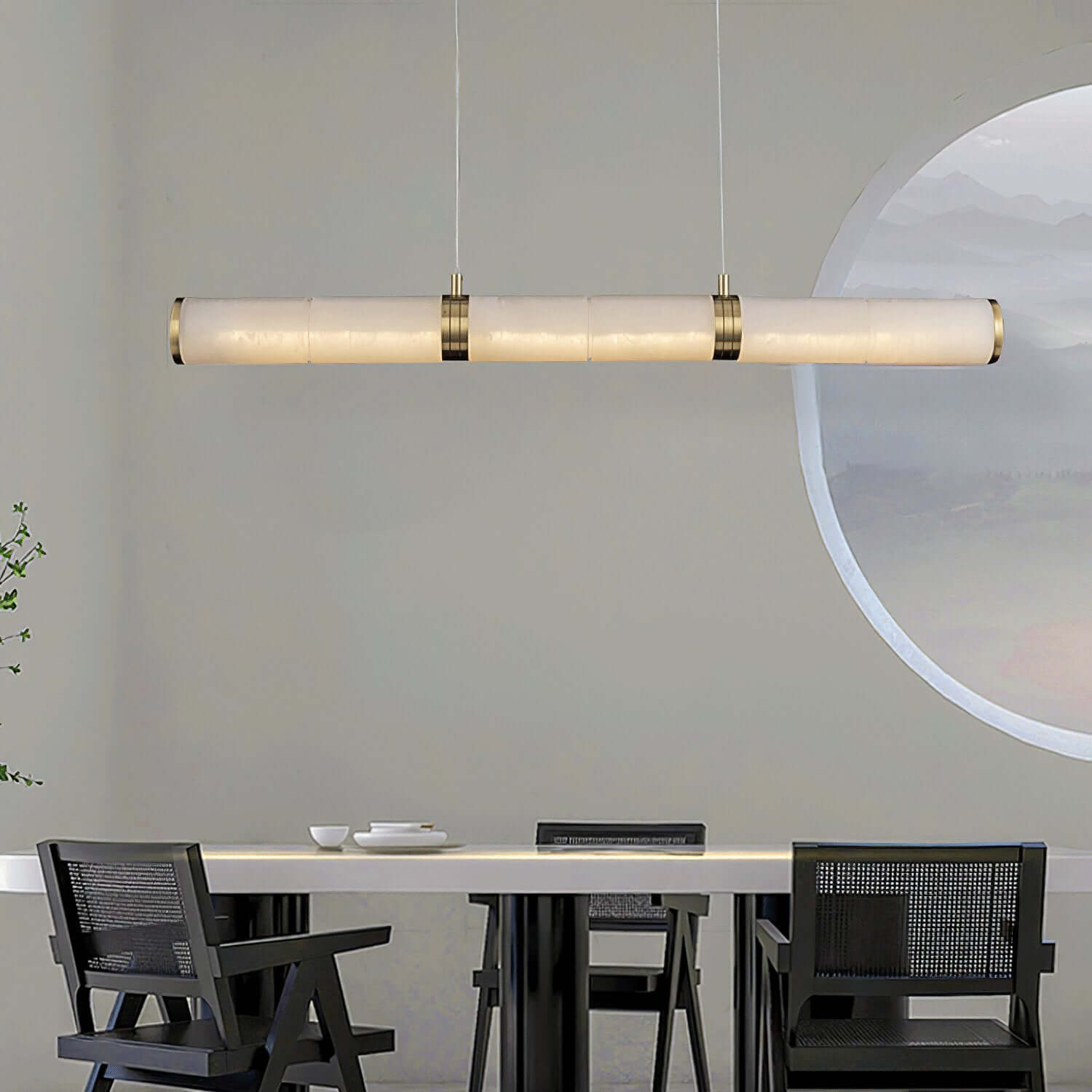 Zyxqlo Chandelier - Luxury Dining Area Alabaster Chandelier | Rossolighting