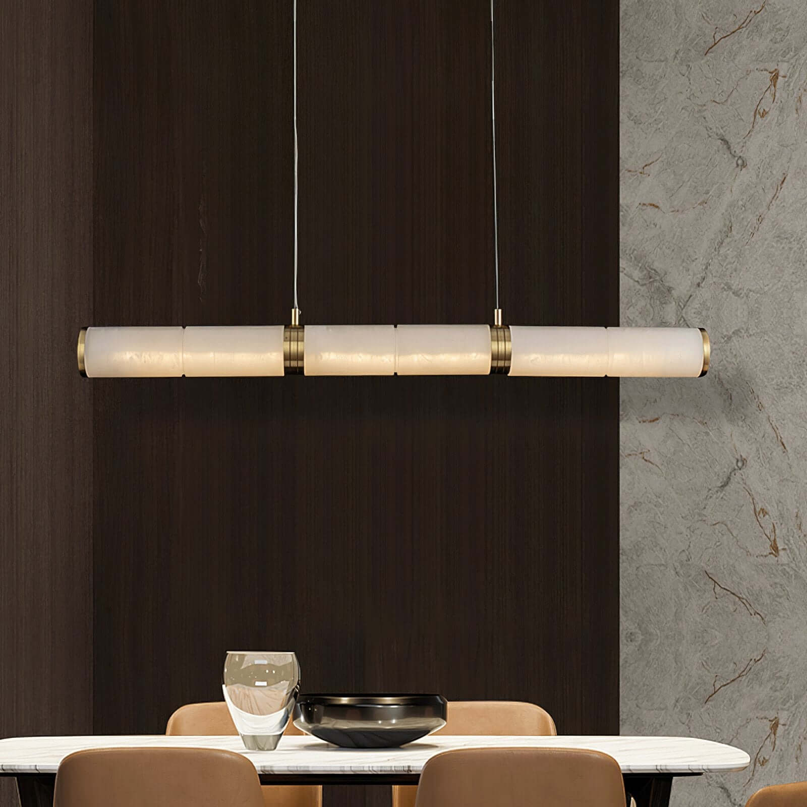 Zyxqlo Chandelier - Luxury Dining Area Alabaster Chandelier | Rossolighting