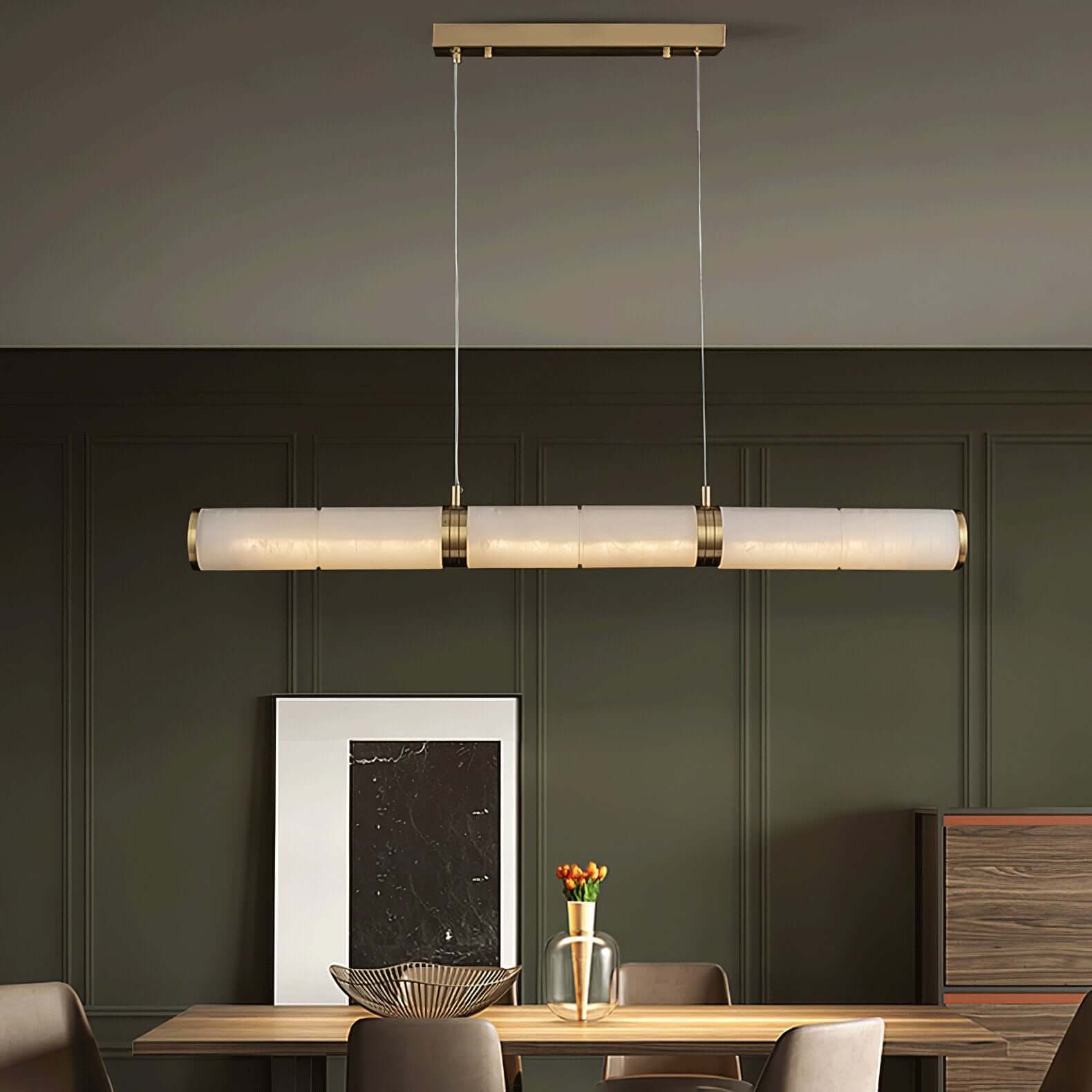 Zyxqlo Chandelier - Luxury Dining Area Alabaster Chandelier | Rossolighting