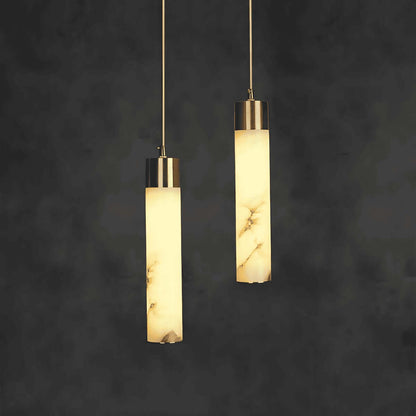 Alabaster Chandelier Over Dining Table - Scandinavian Dining Fixtures