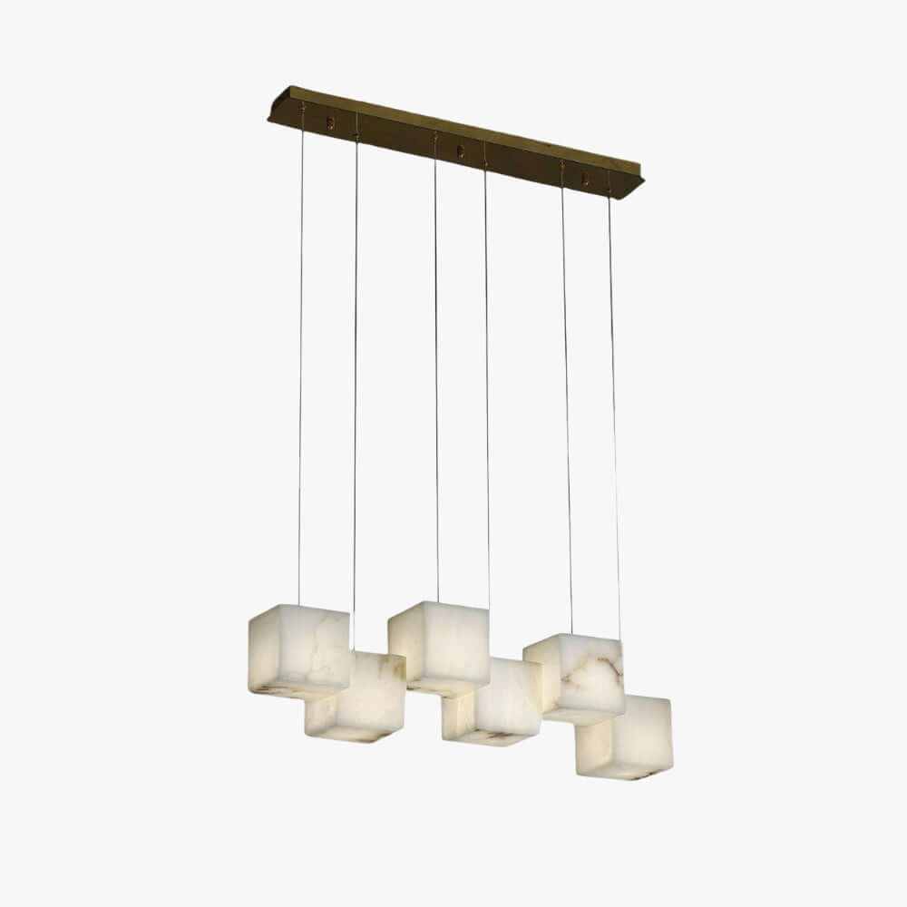 Zovrix Alabaster Chandelier – Long Great Room Lighting