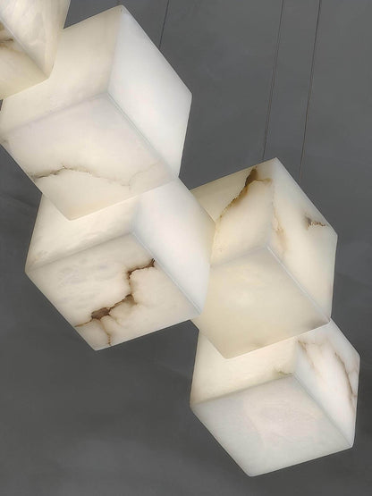 Zovrix Alabaster Chandelier – Long Great Room Lighting