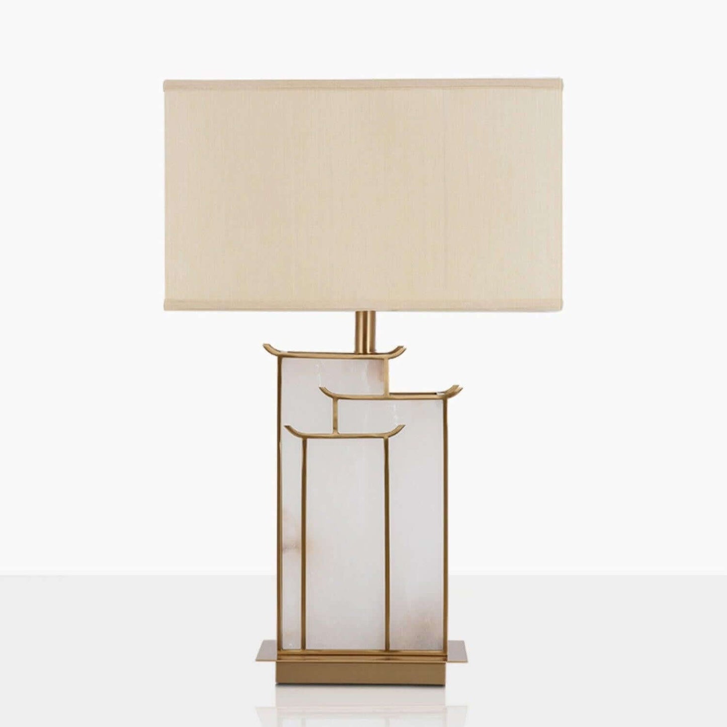 Livon Alabaster Table Lamp - Mid Century Modern Gold Table Lamp