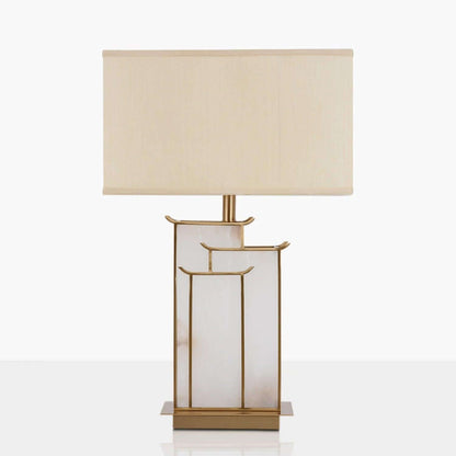 Livon Alabaster Table Lamp - Mid Century Modern Gold Table Lamp