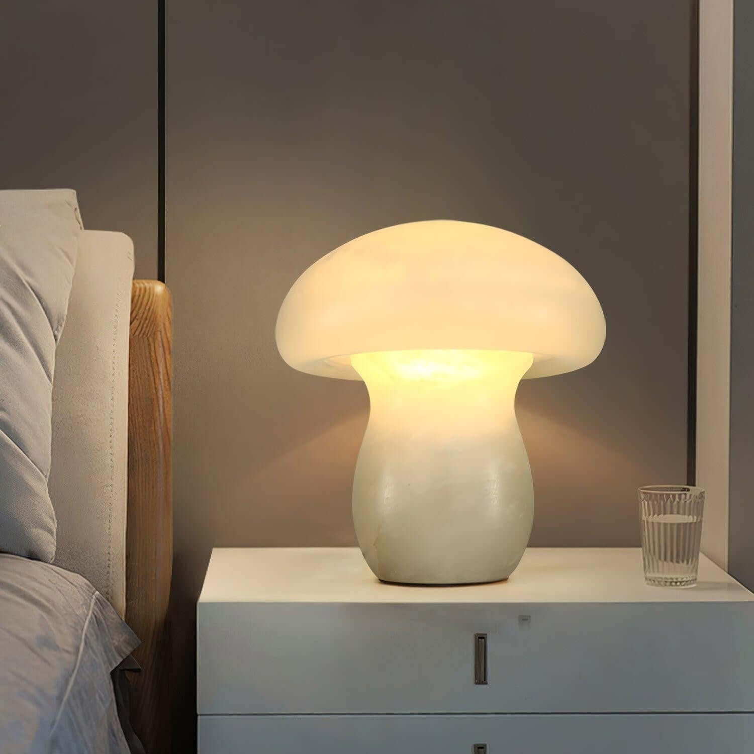 Dorqi Mushroom Table Lamp – Cute Alabaster Table Light