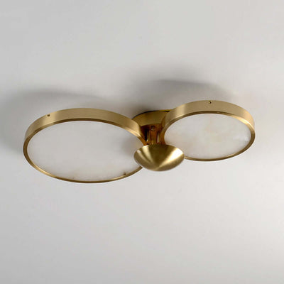 Axiora Ceiling Light | Alabaster Ceiling Light & Brass Fixture