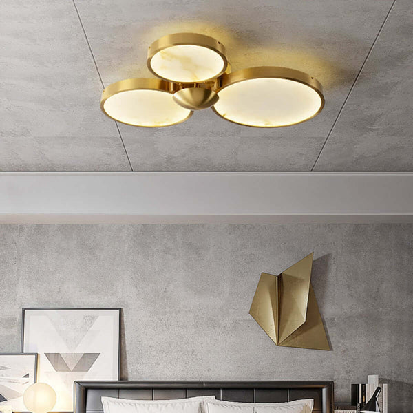 Axiora Ceiling Light | Alabaster Ceiling Light & Brass Fixture