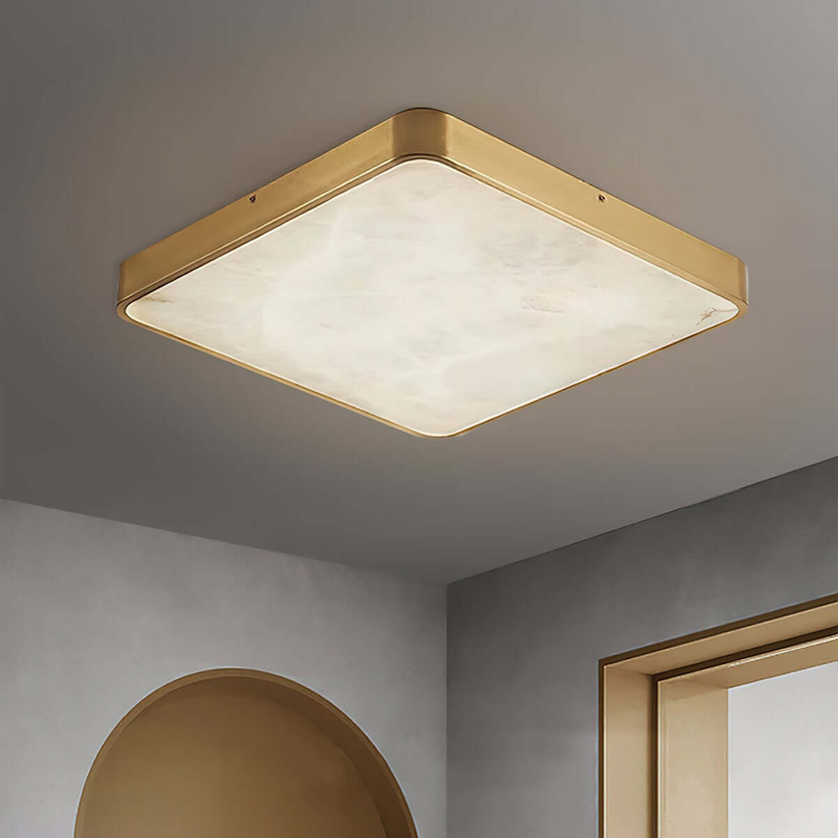 Camiro Ceiling Light – Alabaster Flush MountBedroom ceiling lamp
