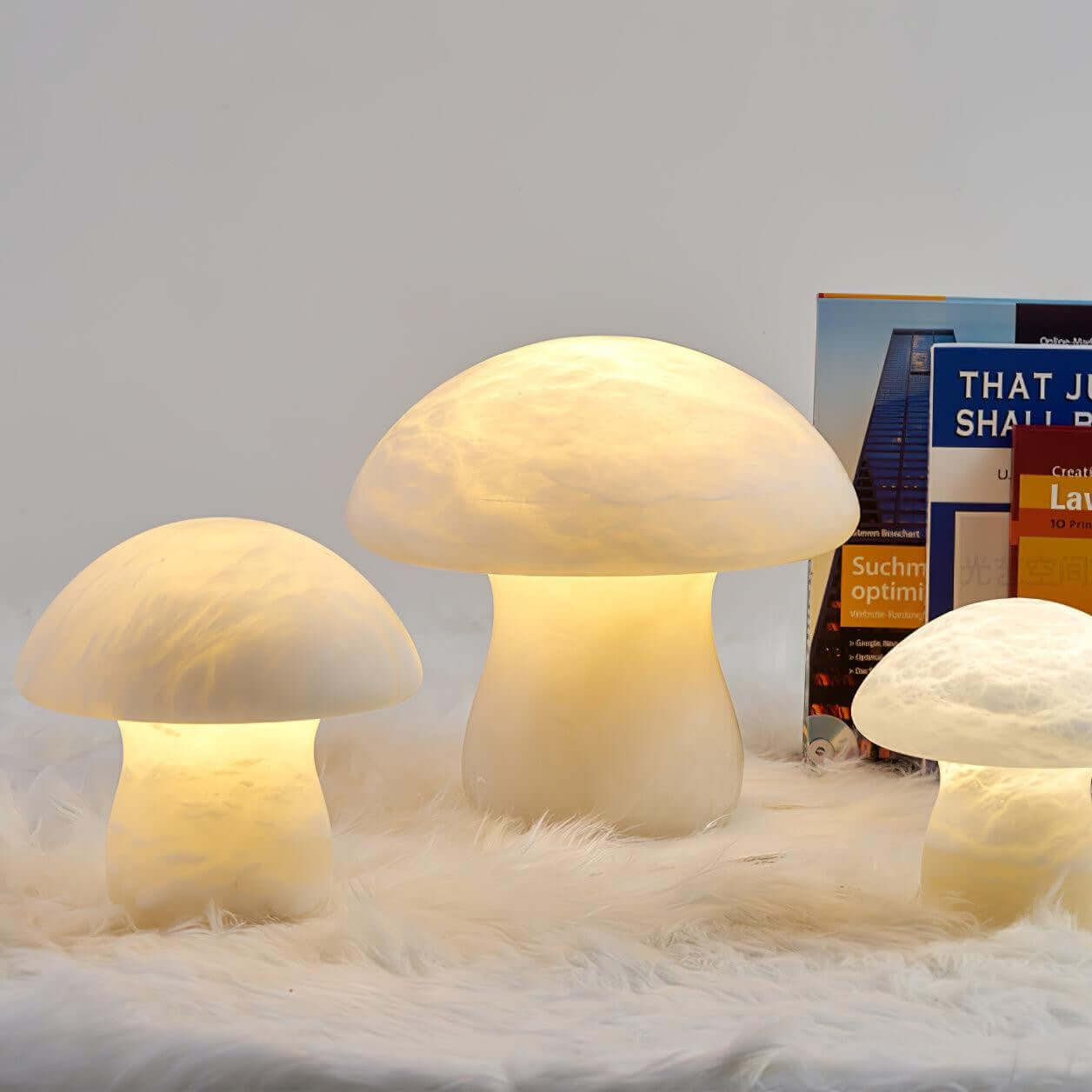 Dorqi Mushroom Table Lamp – Cute Alabaster Table Light