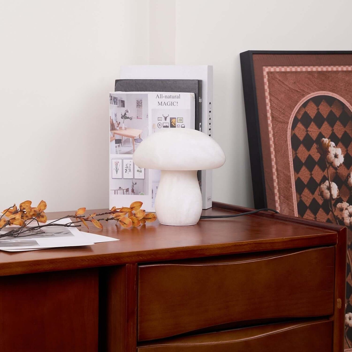 Dorqi Mushroom Table Lamp – Cute Alabaster Table Light