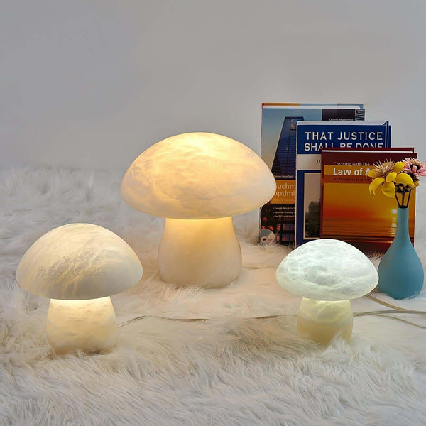 Dorqi Mushroom Table Lamp – Cute Alabaster Table Light