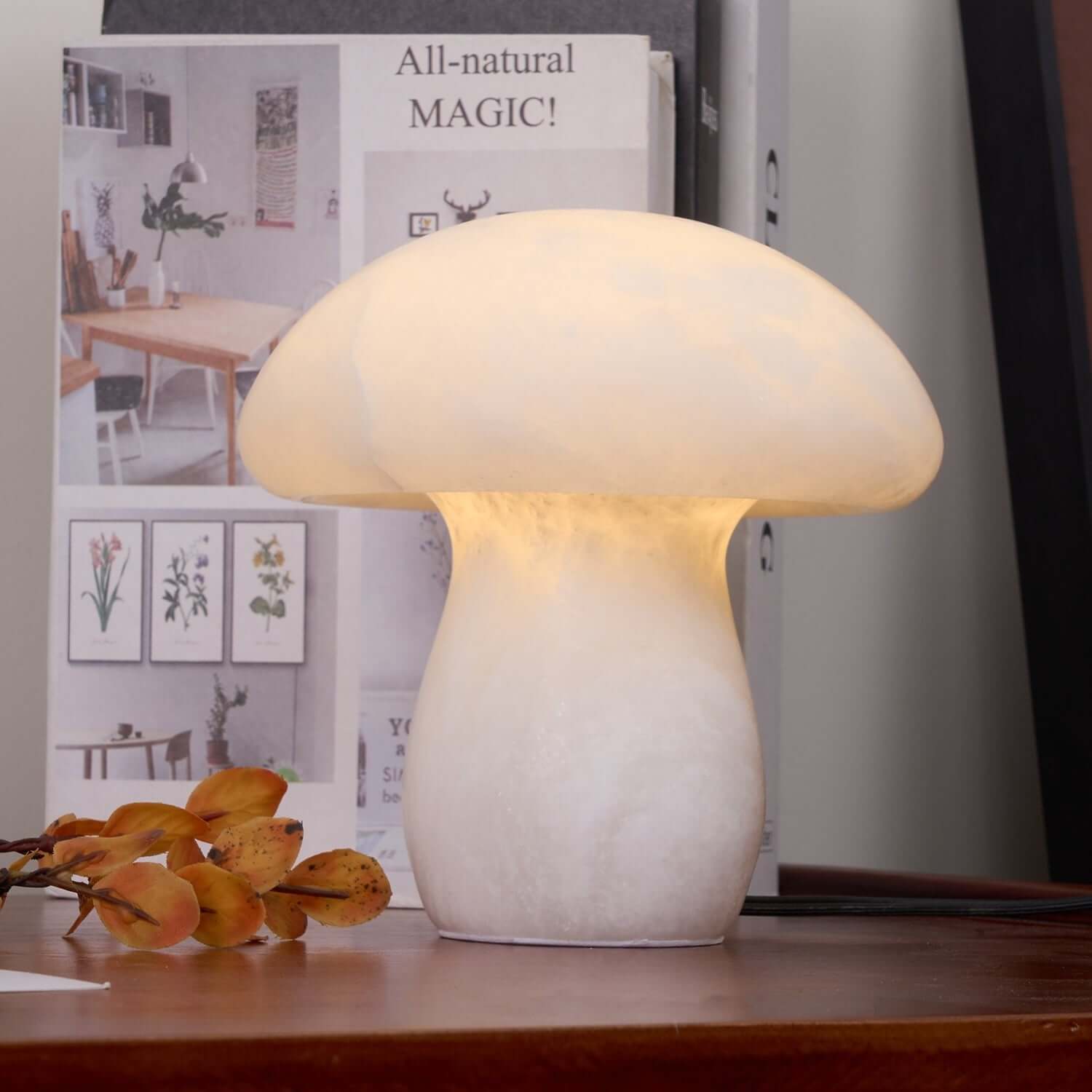 Dorqi Mushroom Table Lamp – Cute Alabaster Table Light