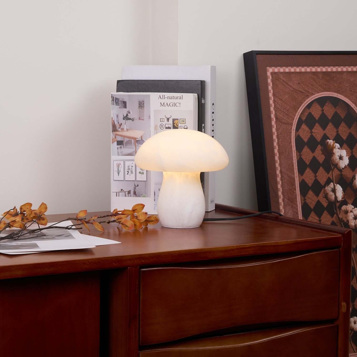 Dorqi Mushroom Table Lamp – Cute Alabaster Table Light