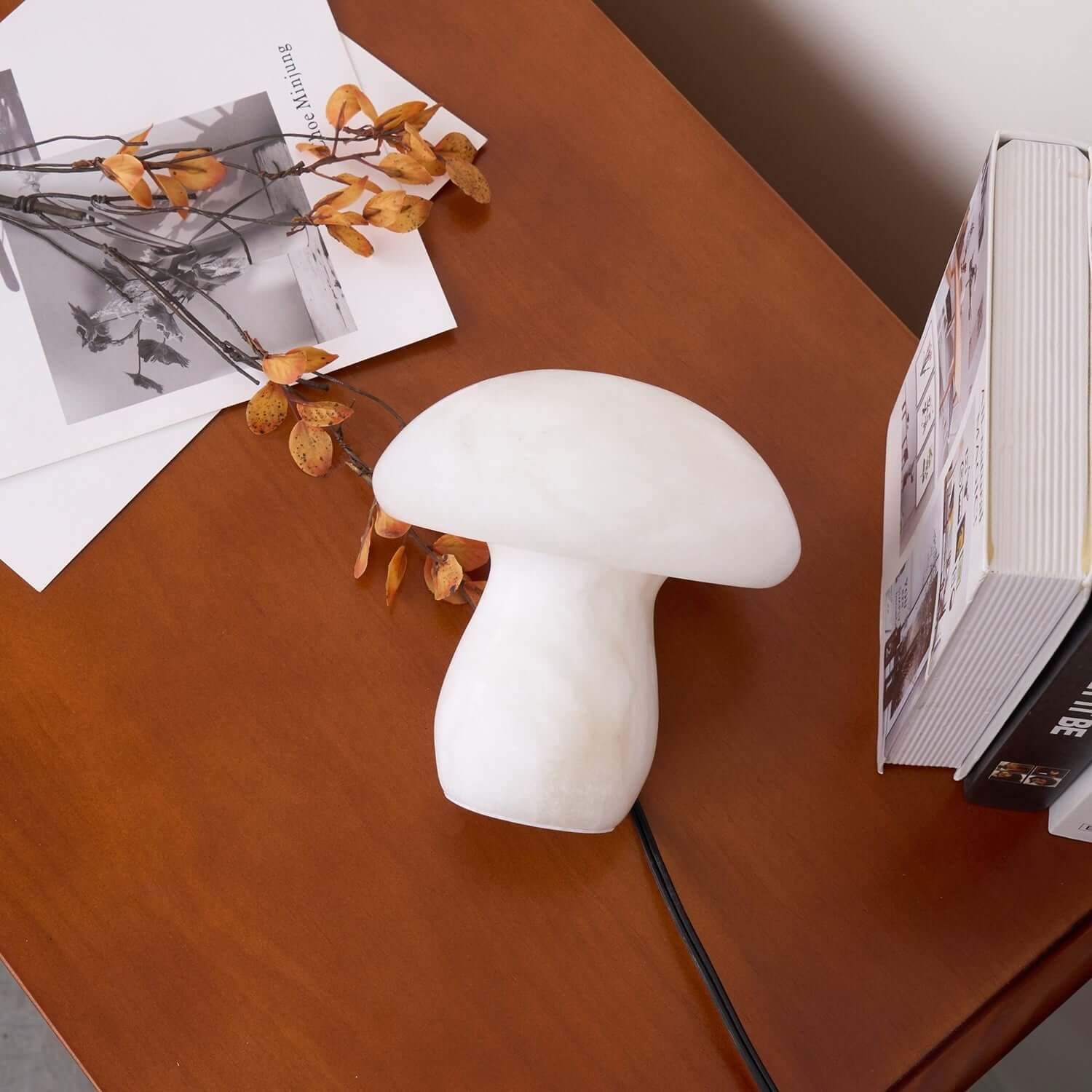 Dorqi Mushroom Table Lamp – Cute Alabaster Table Light