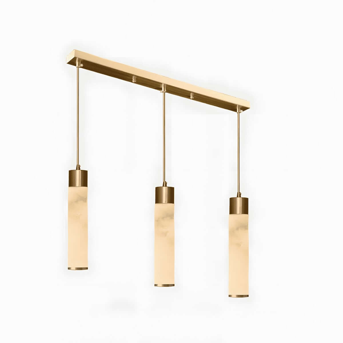 Alabaster Chandelier Over Dining Table - Scandinavian Dining Fixtures