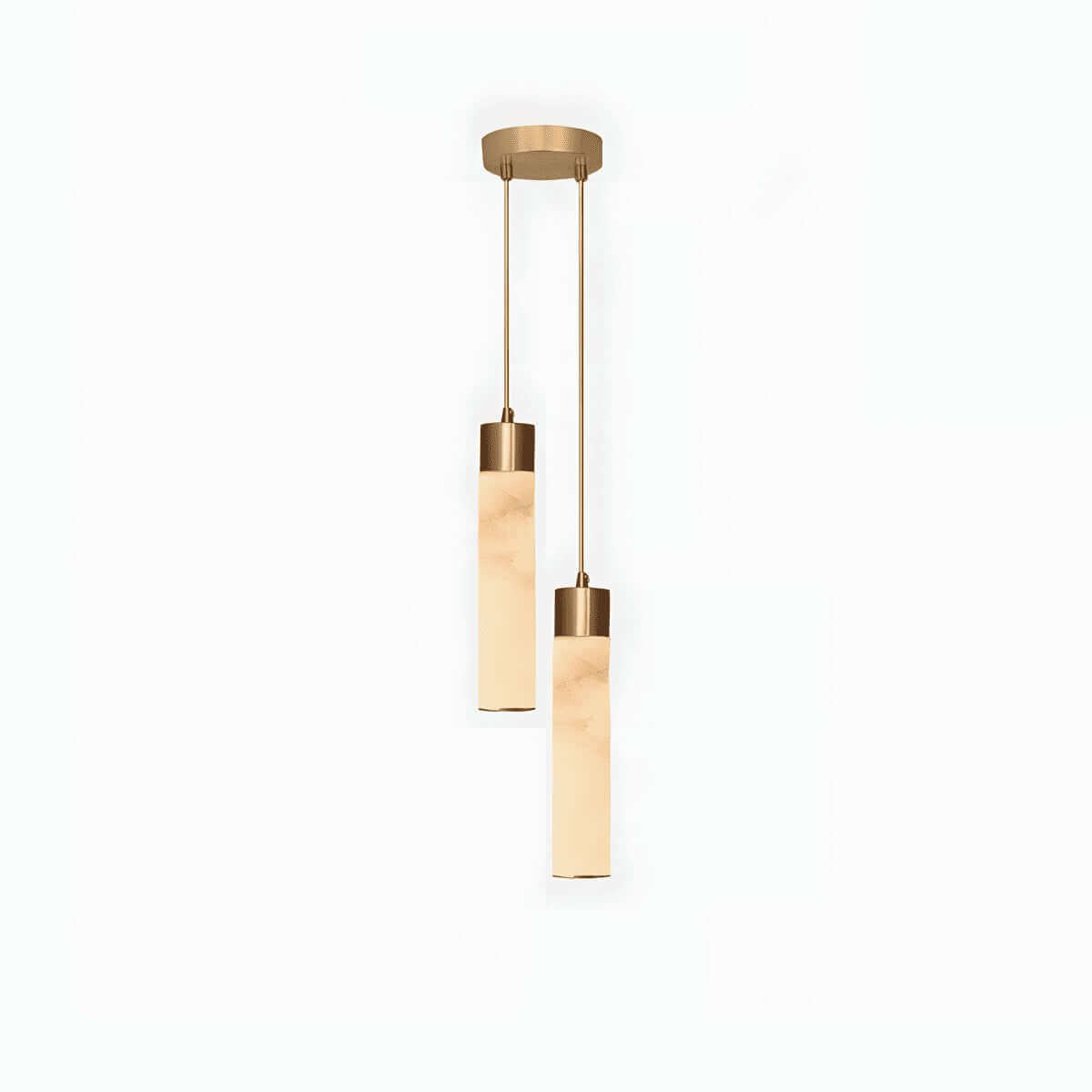 Alabaster Chandelier Over Dining Table - Scandinavian Dining Fixtures
