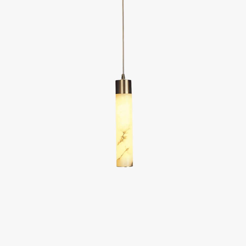 Alabaster Chandelier Over Dining Table - Scandinavian Dining Fixtures