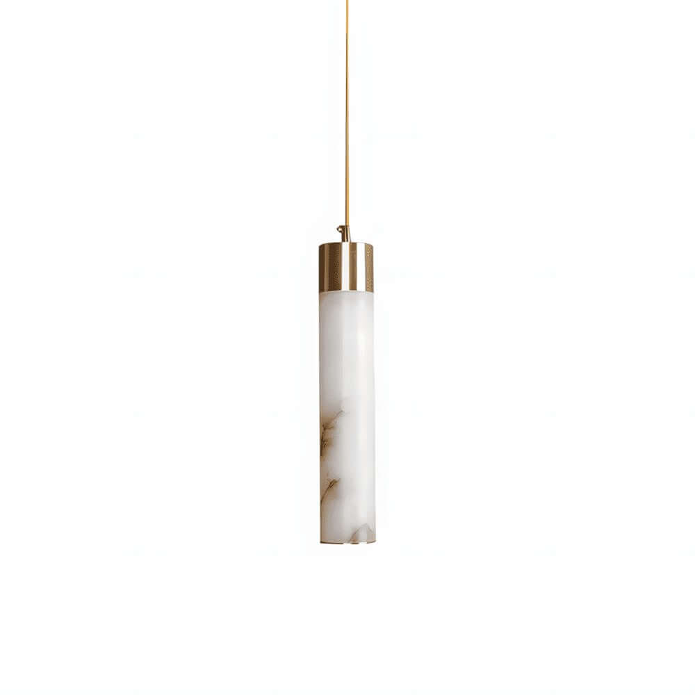 Alabaster Chandelier Over Dining Table - Scandinavian Dining Fixtures