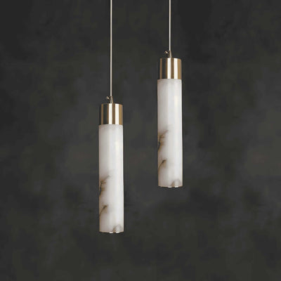 Alabaster Chandelier Over Dining Table - Scandinavian Dining Fixtures
