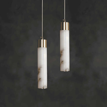 Alabaster Chandelier Over Dining Table - Scandinavian Dining Fixtures