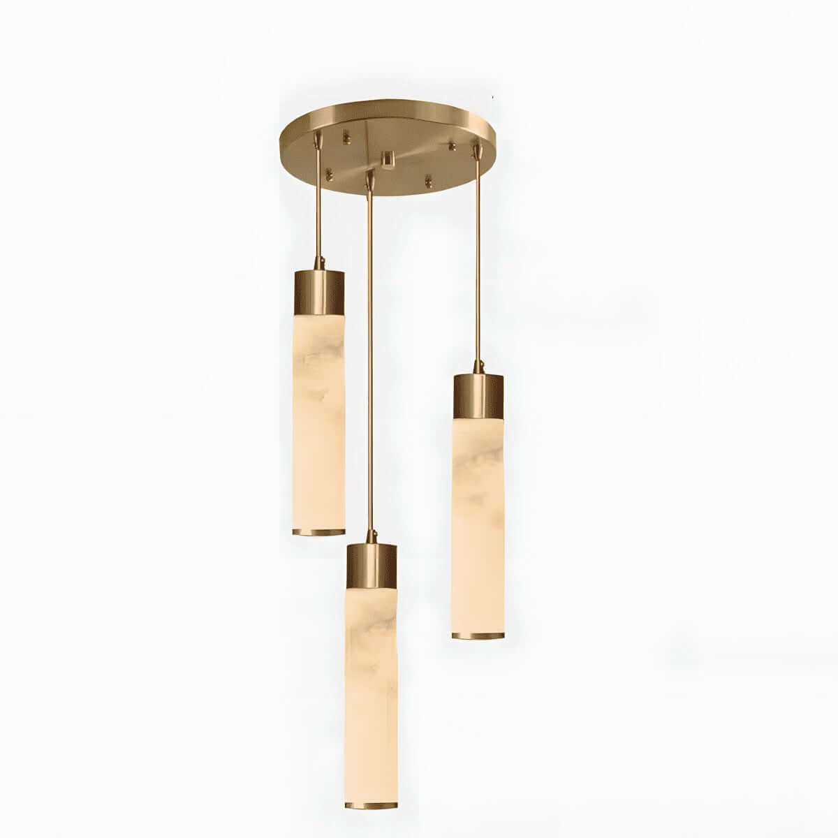 Alabaster Chandelier Over Dining Table - Scandinavian Dining Fixtures
