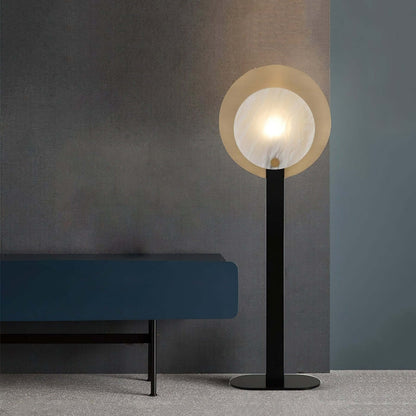 Jivara Floor Lamp - Elegant Alabaster Modern Black Floor Lamp