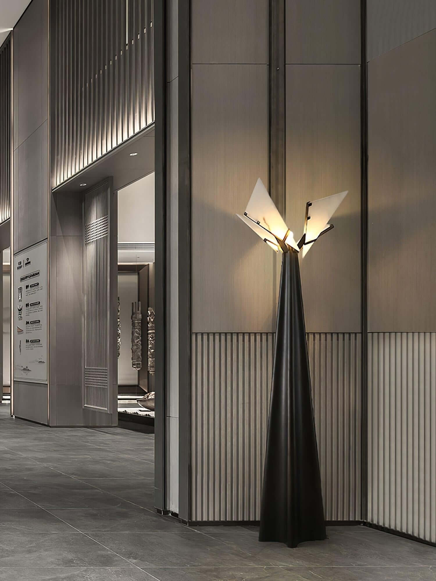 Lirona Floor Lamp - Elegant Alabaster Art Deco Floor Lamp