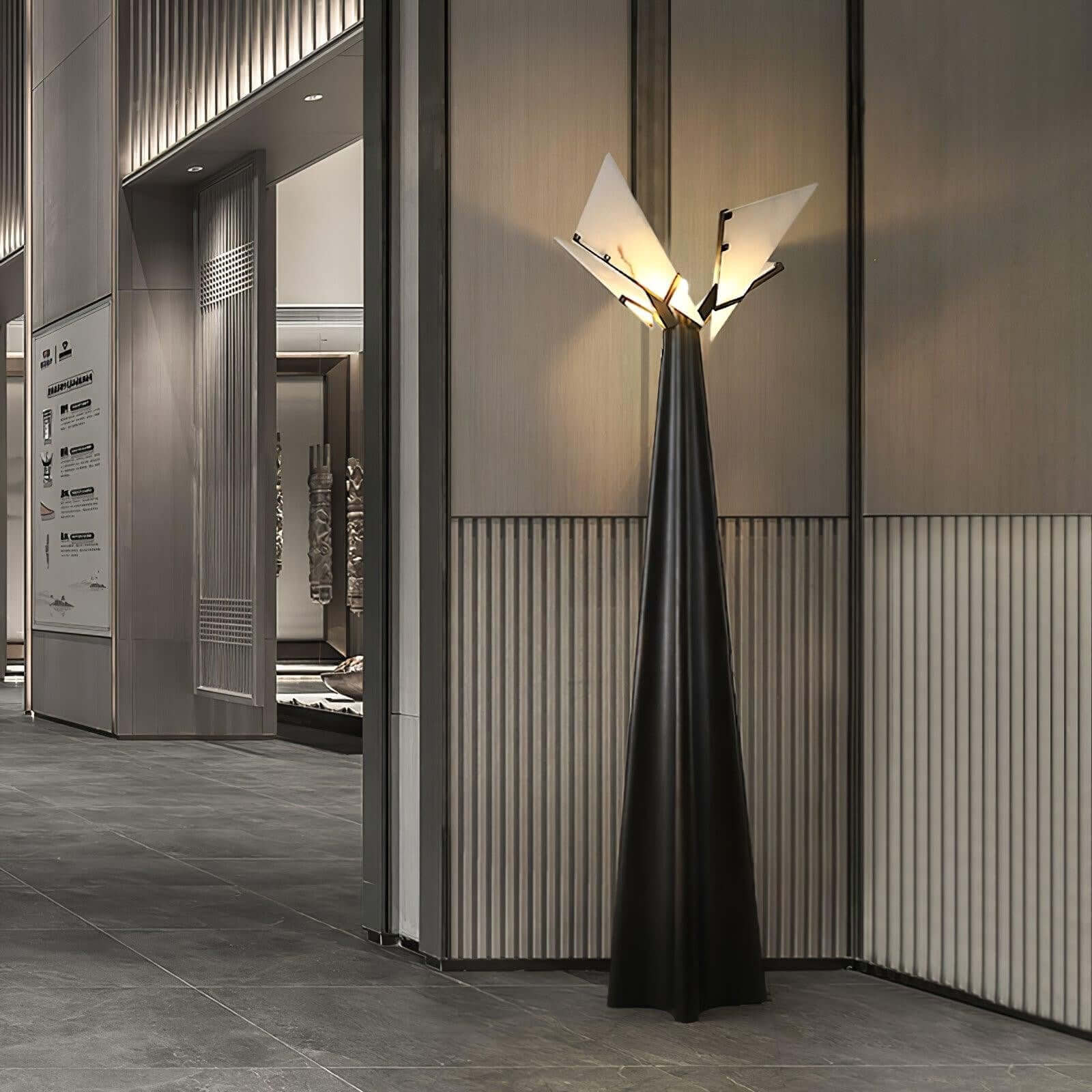 Lirona Floor Lamp - Elegant Alabaster Art Deco Floor Lamp