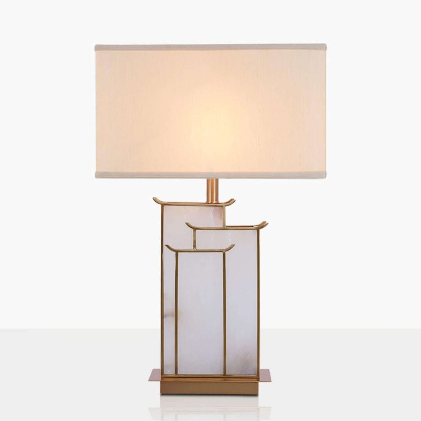 Livon Alabaster Table Lamp - Mid Century Modern Gold Table Lamp