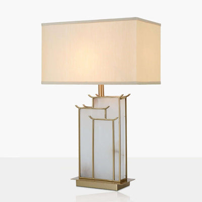 Livon Alabaster Table Lamp - Mid Century Modern Gold Table Lamp