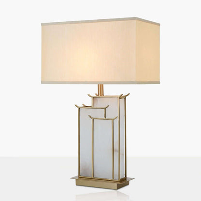 Livon Alabaster Table Lamp - Mid Century Modern Gold Table Lamp