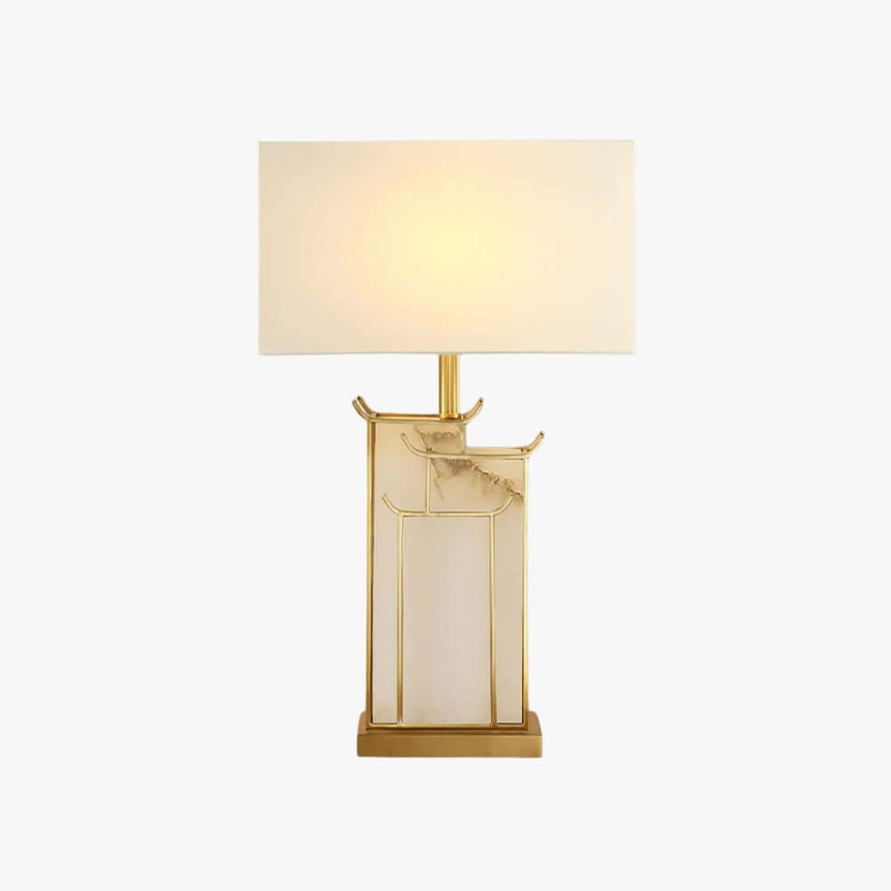 Livon Alabaster Table Lamp - Mid Century Modern Gold Table Lamp