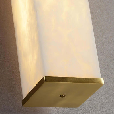 Lunox Wall Sconce – Alabaster Sconce & Brass Wall Light