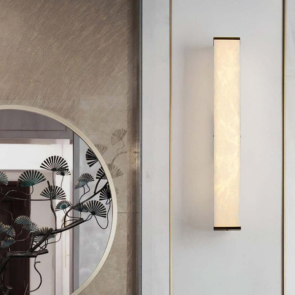 Lunox Wall Sconce – Alabaster Sconce & Brass Wall Light