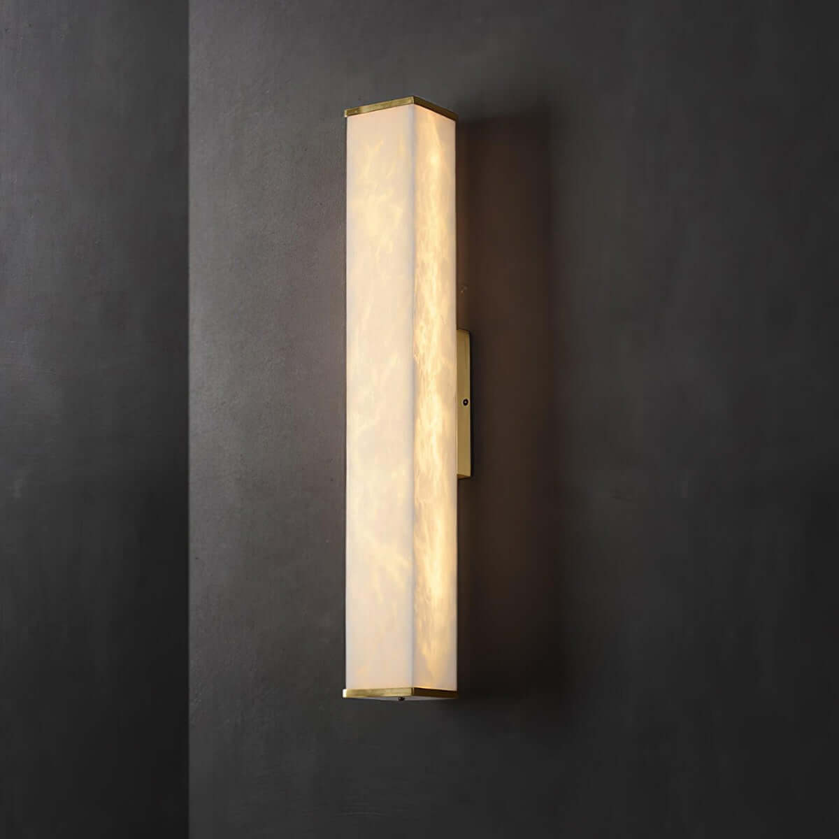 Lunox Wall Sconce – Alabaster Sconce & Brass Wall Light