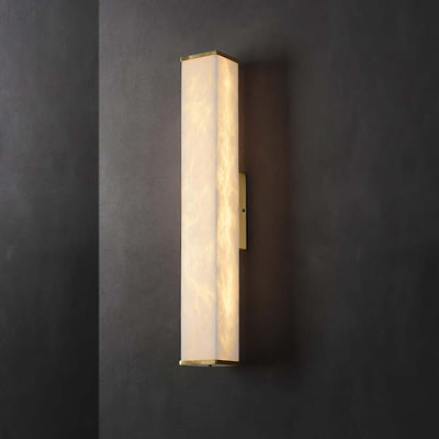 Lunox Wall Sconce – Alabaster Sconce & Brass Wall Light
