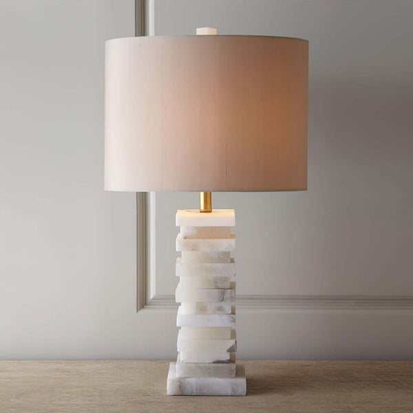 Lureza Alabaster Table Lamp – Art Deco Bedside Light