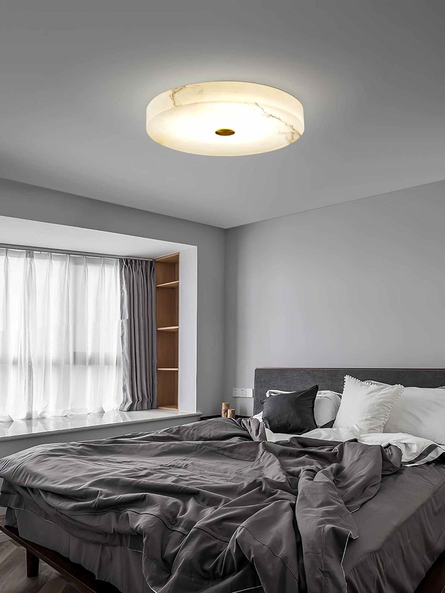 Mavora Ceiling Light – Alabaster LED Flush Mount Lighting