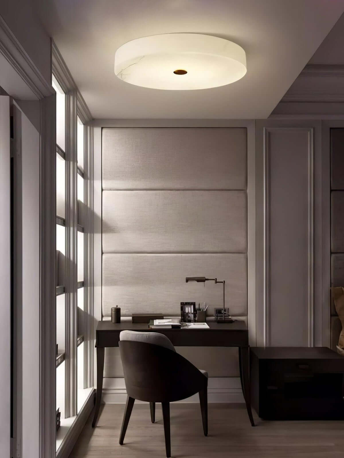 Mavora Ceiling Light – Alabaster LED Flush Mount Lighting