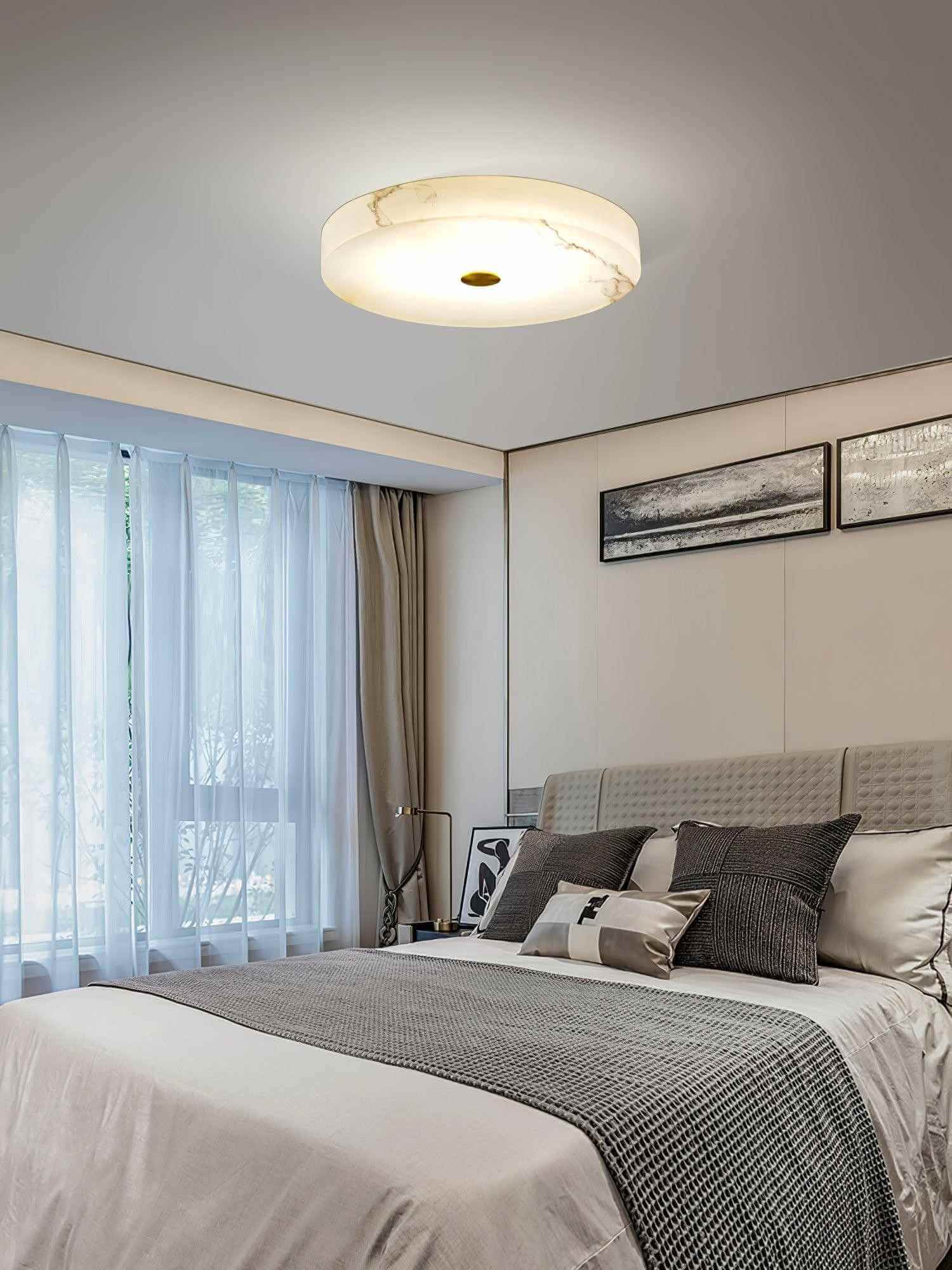 Mavora Ceiling Light – Alabaster LED Flush Mount Lighting