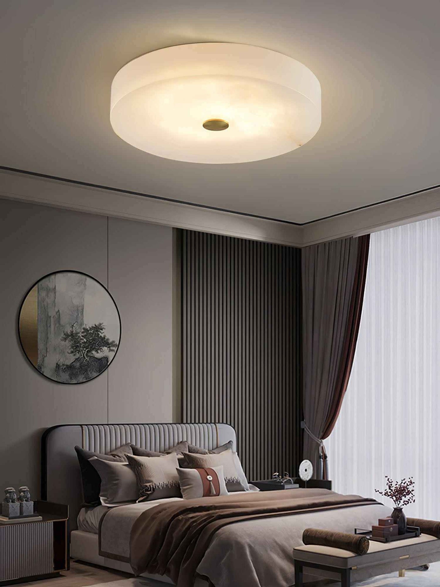 Mavora Ceiling Light – Alabaster LED Flush Mount Lighting