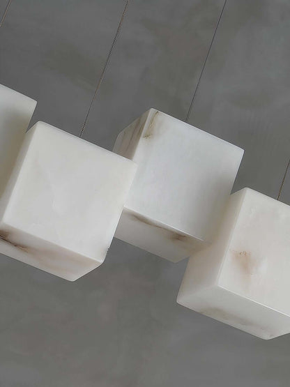 Zovrix Alabaster Chandelier – Long Great Room Lighting