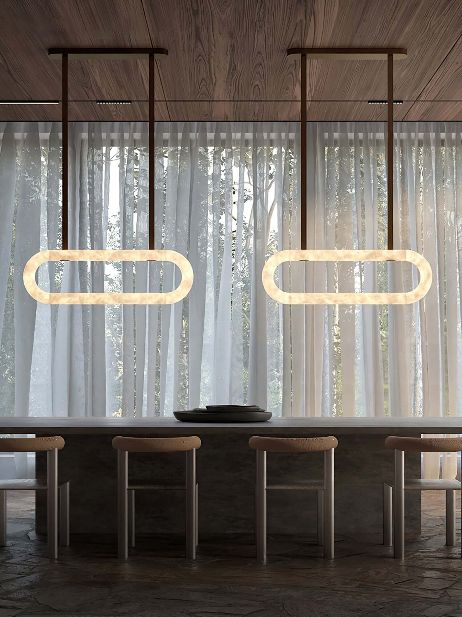 Zalonix Chandelier – Alabaster Retro Chandelier for Dining Room