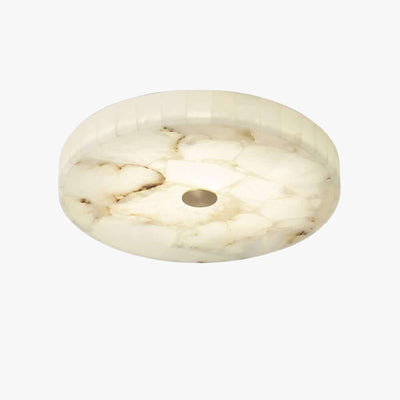 Monedra Ceiling Light - Round LED alabaster flush mount lamp for bedroom lighting, 40cm diameter, modern design.